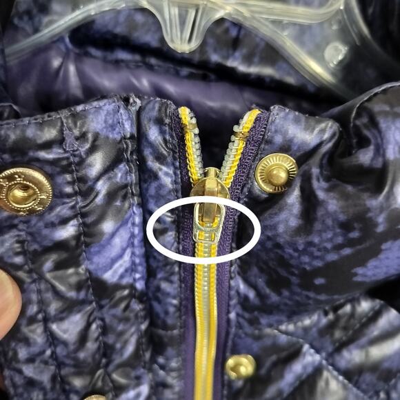 4523) Rocawear Y2K Women Purple Snake Print Puffer Winter Jacket Large - Picture 8 of 14